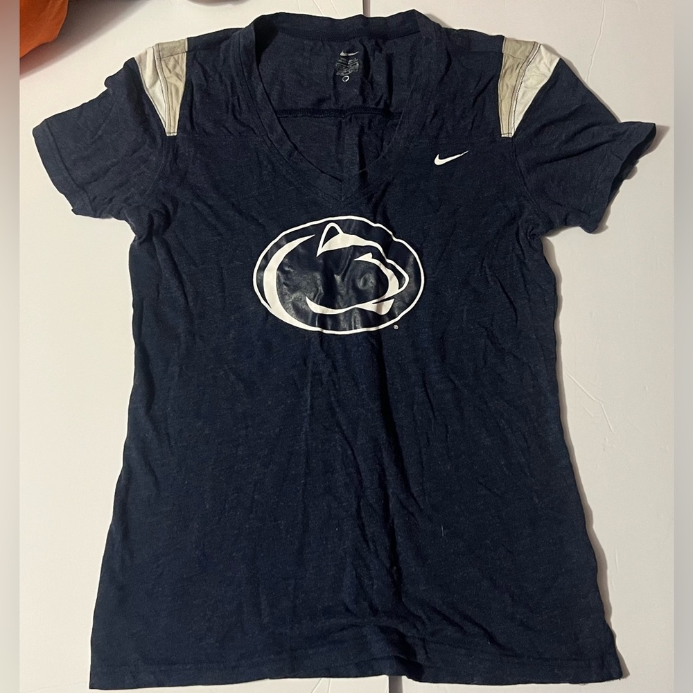 Women's #1 Nike Penn State PSU Nittany Lions Fitted Shirt (large)